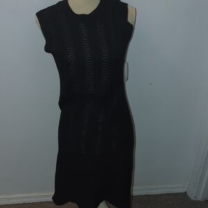 Knit Black Sleeveless Midi Dress